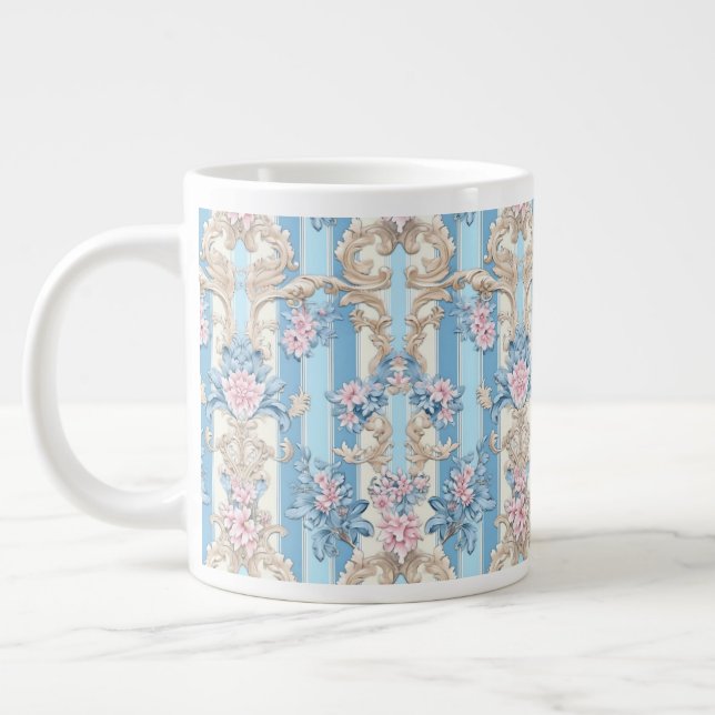 Baroque pastel mönster jumbo mugg (Vänster)