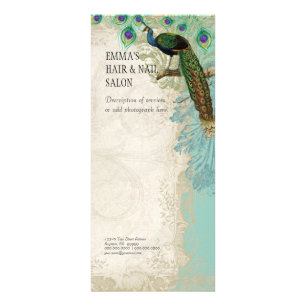 Baroque Peacock Feather Vintage för visitkort Reklamkort