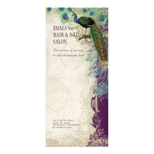 Baroque Peacock Feather Vintage för visitkort Reklamkort