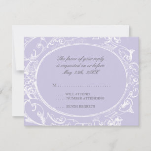 Baroque Peacock OSA Responcard - Lavender Kort
