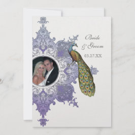 Baroque Peacock Wedding bjudande - Lavender Inbjudningar
