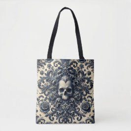 Baroque Punk - Gothic Skull Damask Blommigt Tygkasse
