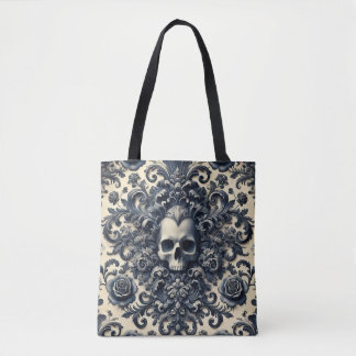 Baroque Punk - Gothic Skull Damask Blommigt Tygkasse