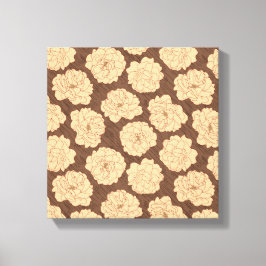 Baroque Ro på valnötsbrun - sömlös mönster. Canvastryck