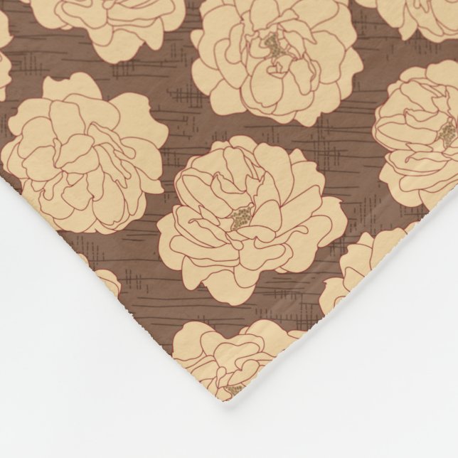 Baroque Ro på valnötsbrun - sömlös mönster. Fleecefilt (Hörn)