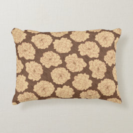 Baroque Ro på valnötsbrun - sömlös mönster. Prydnadskudde