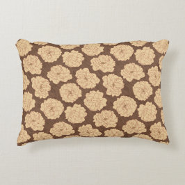 Baroque Ro på valnötsbrun - sömlös mönster. Prydnadskudde