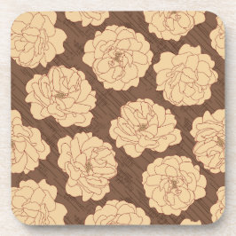 Baroque Ro på valnötsbrun - sömlös mönster. Underlägg