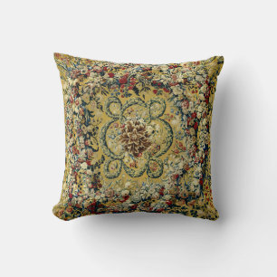 Baroque Rococo Flower Garland Tapestry Skriv ut Kudde
