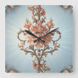 Baroque Rose Fyrkantig Klocka