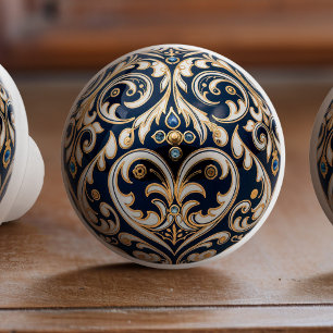 Baroque Royal Midnight Ceramic Knob Drag Knopp