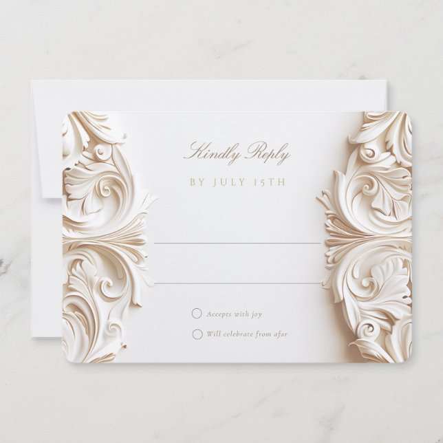 Baroque RSVP Card for Wedding Inbjudningar (Framsida)
