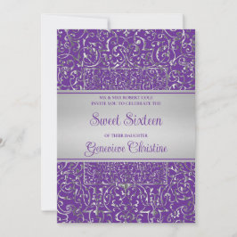 Baroque Silver Ram Quinceanera-inbjudan Inbjudningar