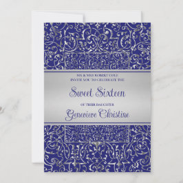 Baroque Silver Ram Quinceanera-inbjudan Inbjudningar