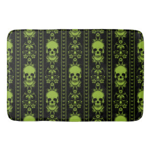 Baroque Skull Rand Mönster Grönt Badrumsmatta