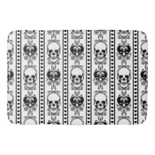 Baroque Skull Rand Mönster White Badrumsmatta