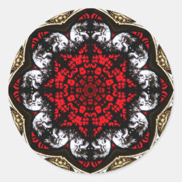 Baroque Skull Ro Sticker Runt Klistermärke