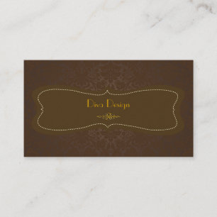 Baroque snöre damask /faux guld/chestnut brun visitkort
