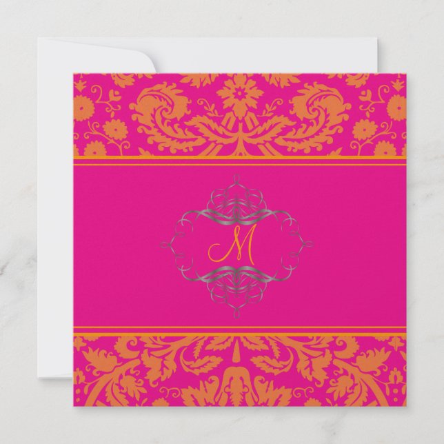 Baroque snöre damm/orange/rosa/inbjudan inbjudningar (Framsida)