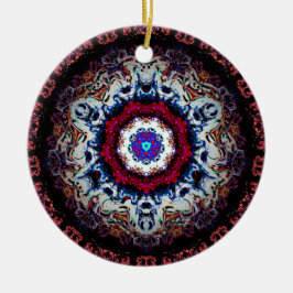 Baroque snowflake-like colorful mönster julgransprydnad keramik