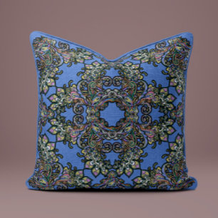 Baroque Splendor Pillow i Himmel Blue Kudde