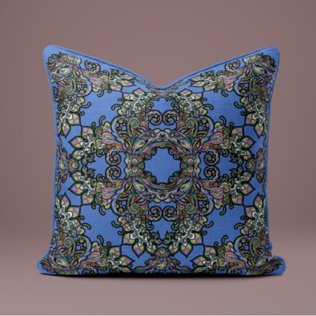 Baroque Splendor Pillow i Himmel Blue Kudde (Skapare uppladdad)