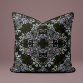 Baroque Splendor Pillow i Mörk Olive Kudde