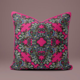 Baroque Splendor Pillow i Shock rosa Kudde