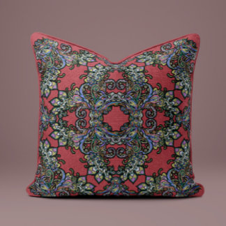 Baroque Splendor Pillow i Vin Red Kudde