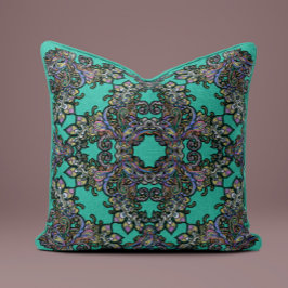Baroque Splendor Pillow in Emerald Kudde