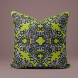 Baroque Splendor Pillow på Oliv grönt Kudde