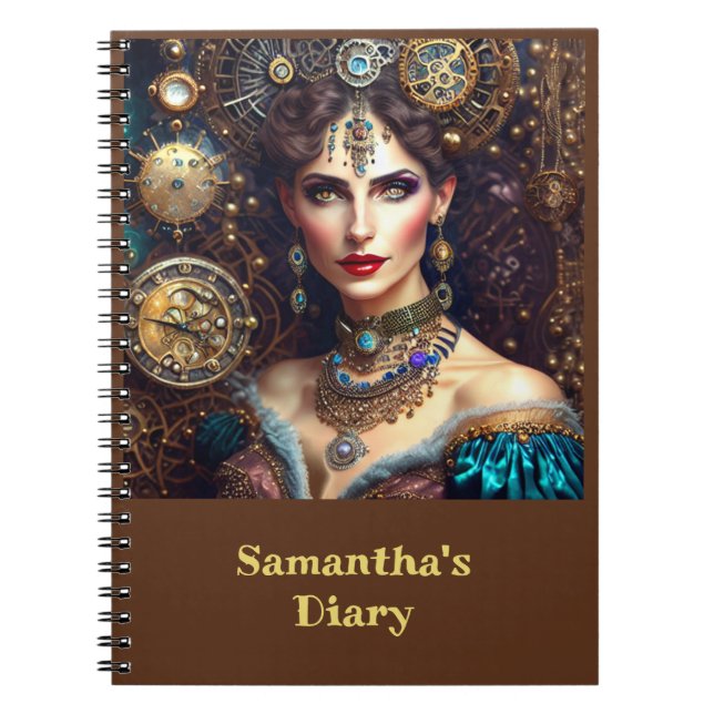 Baroque Steampunk Princess Anteckningsbok (Framsidan)