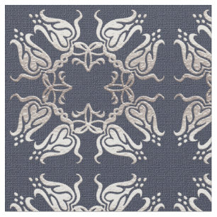 baroque stil blommigt blå mönster tyg
