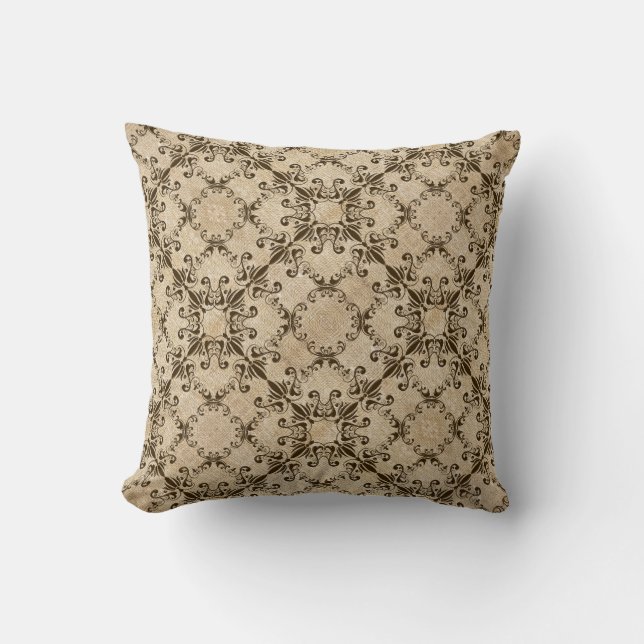 Baroque stil burgundy mönster dekorativ kudde (Framsida)