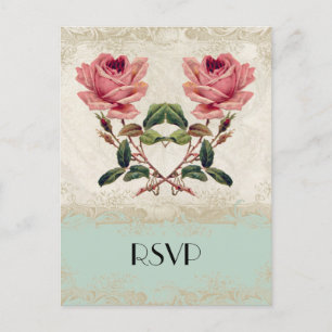Baroque Stil Vintage Ro Mint i Cream Snöre Inbjudan Vykort