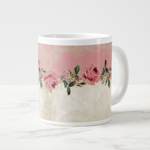 Baroque Stil Vintage Ro Snöre Jumbo Mugg