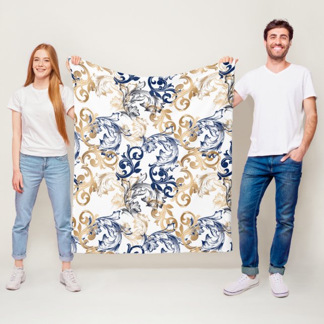 Baroque-Style Retro Classic Pattern  Fleecefilt (På plats)