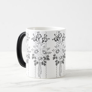 Baroque Tapet Flower bouquet grått Magisk Mugg
