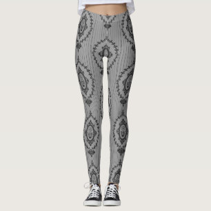 Baroque Tapet i Grått Leggings