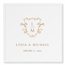 Baroque Vapensköld | Monogram Bröllop Välkommen