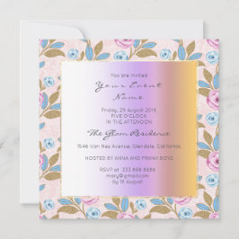 Baroque Versaille Marie Antoinette Blommigt Pastel Inbjudningar