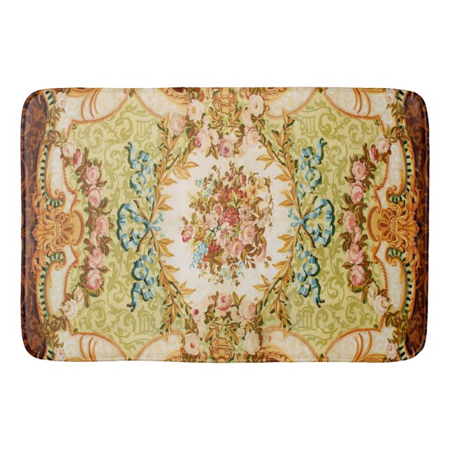 Baroque Victorian blommigt ro tapestry Badrumsmatta (Framsidan)