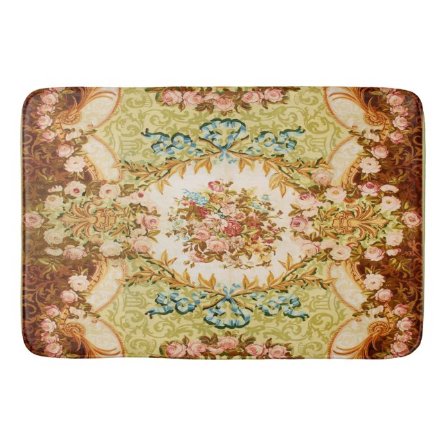 Baroque Victorian blommigt ro tapestry Badrumsmatta (Framsidan)