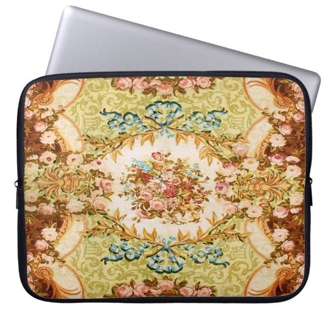 Baroque Victorian blommigt ro tapestry Laptop Fodral (Framsidan)