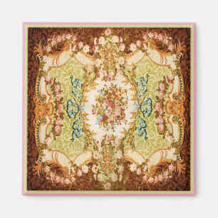 Baroque Victorian blommigt ro tapestry Magnet