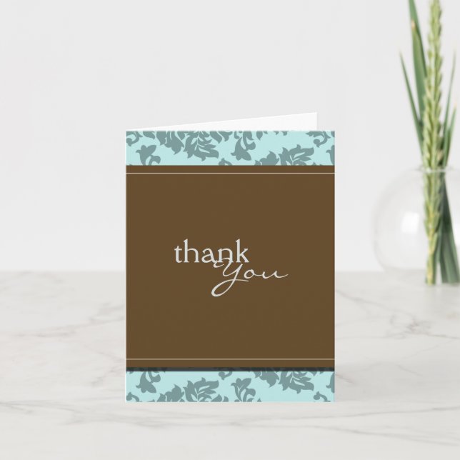 Baroque Vintage Aqua Blue - tackkort (Framsida)