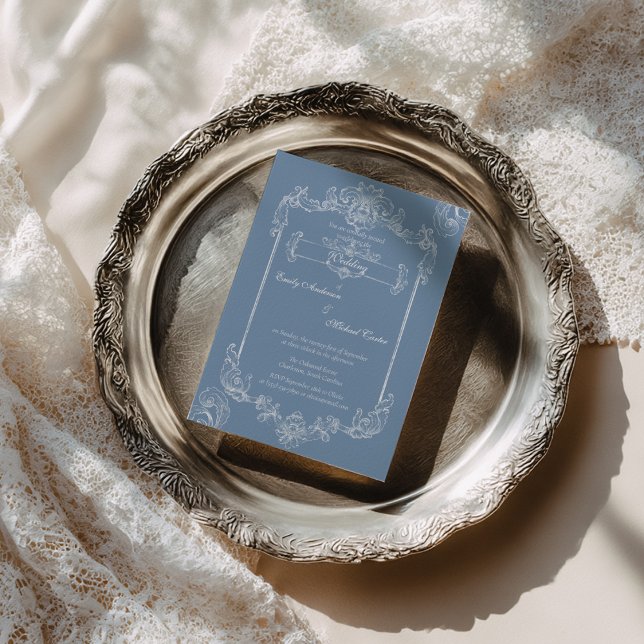 Baroque Vintage Damask Wedding Inbjudningar (Skapare uppladdad)