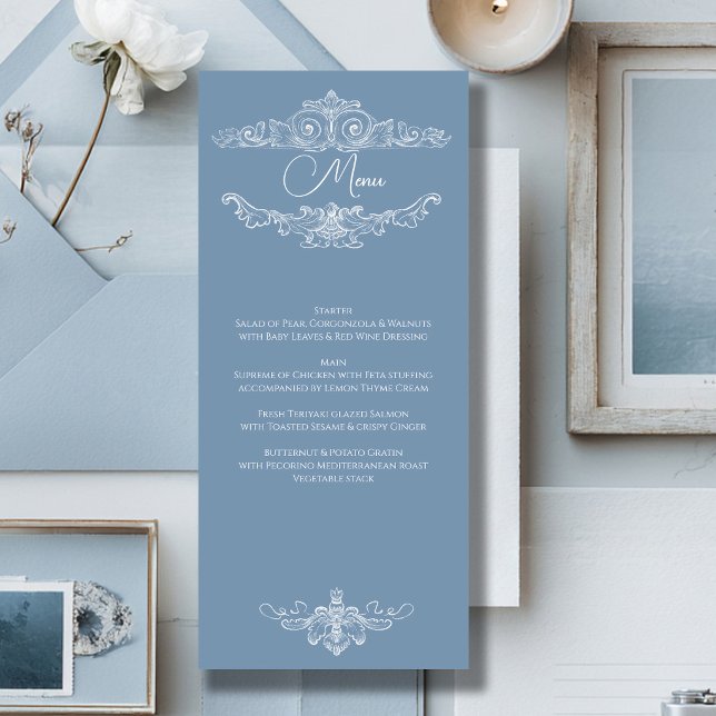 Baroque Vintage Damask Wedding Meny (Skapare uppladdad)