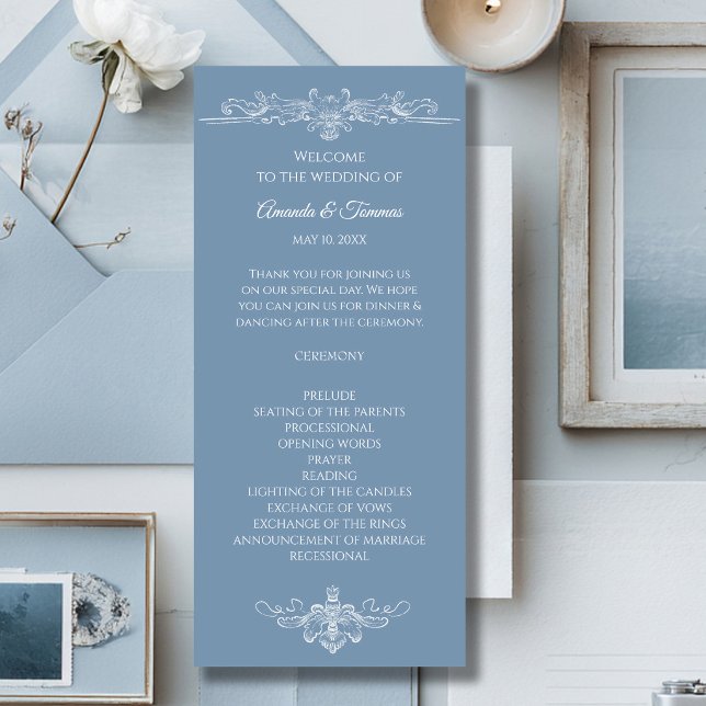 Baroque Vintage Damask Wedding Program (Skapare uppladdad)