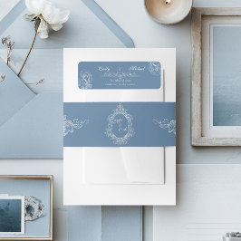 Baroque Vintage Damask Wedding  Returadress Etikett